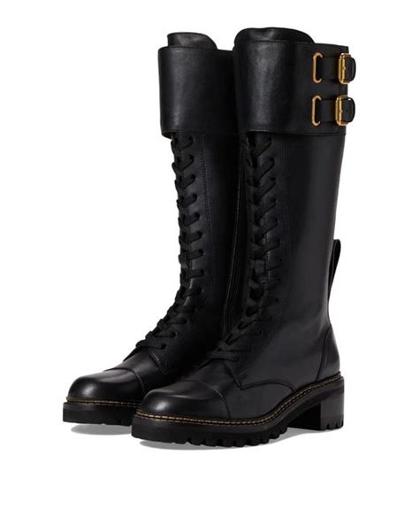See By Chloé Mallory Combat Over The Knee Boot In Black Lyst