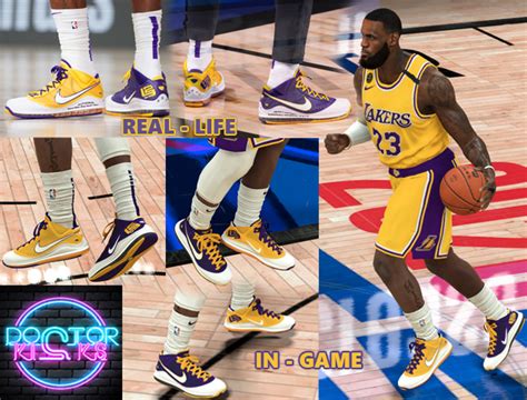 Nba 2k23 Nike Lebron 7 Lakers Media Day Mismatched Shoes By Doctor