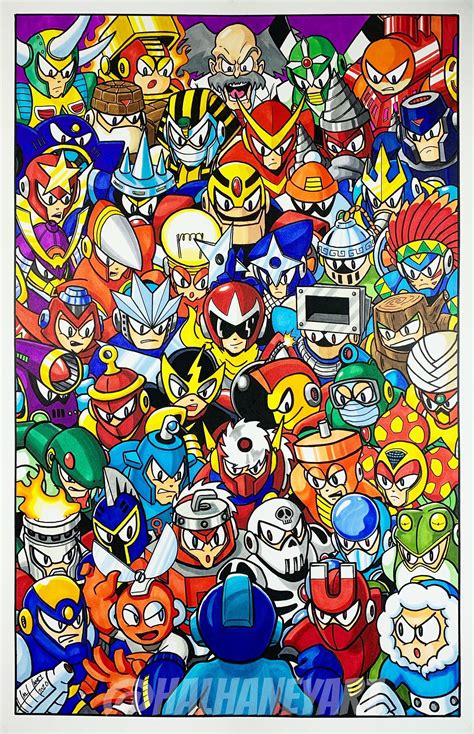 Mega Man Robot Masters 11x17 Fine Art Print Etsy