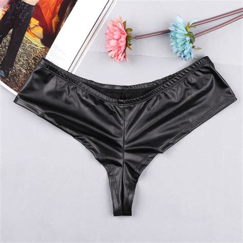 Sexy Men Patent Leather Wetlook Briefs With Front To Rear Zip Up Crotch