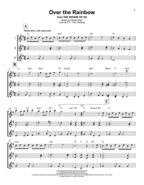 Over The Rainbow Ukulele Ensemble Print Sheet Music Now