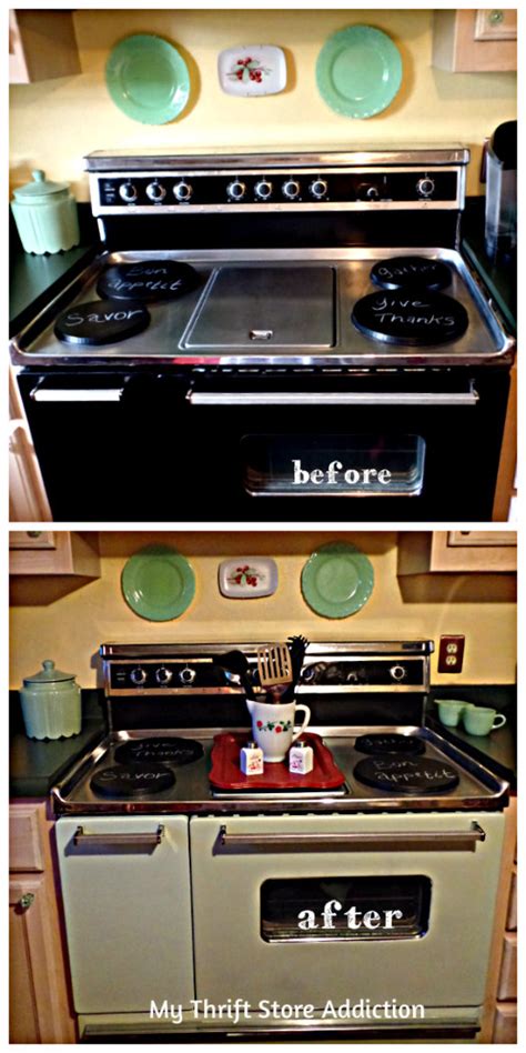 It's cheaper to paint a discolored but working refrigerator or dishwasher than to replace it. DIY: I Painted My Oven--Really! | My Thrift Store Addiction