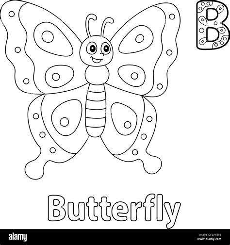 Butterfly Alphabet Abc Coloring Page B Stock Vector Image And Art Alamy