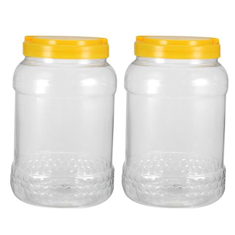 Empty Plastic Storage Jars Pet Screw On Lids Sealed Honey Container