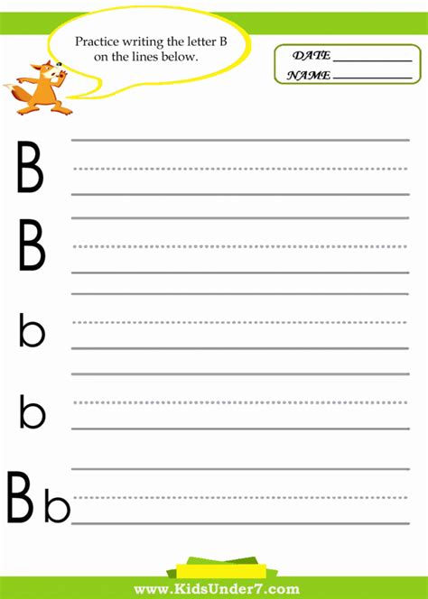 Writing The Letter B Worksheets | 99Worksheets