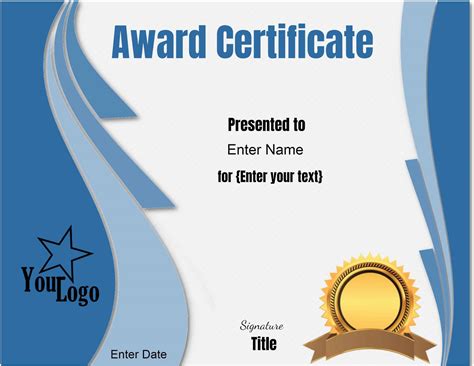 Blue elegant certificate of achievement. Free Editable Certificate Template | Customize Online ...