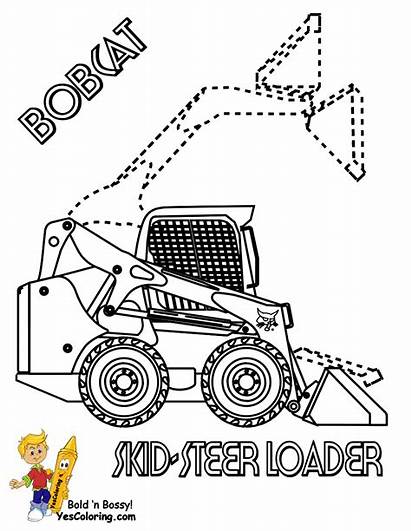 Coloring Pages Bobcat Construction Skid Loader Steer