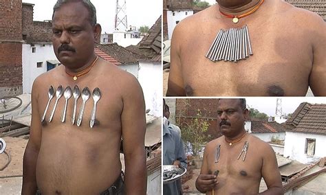 Indian Man Showcases Magnetic Chest That Can Hold Metal Objects Without