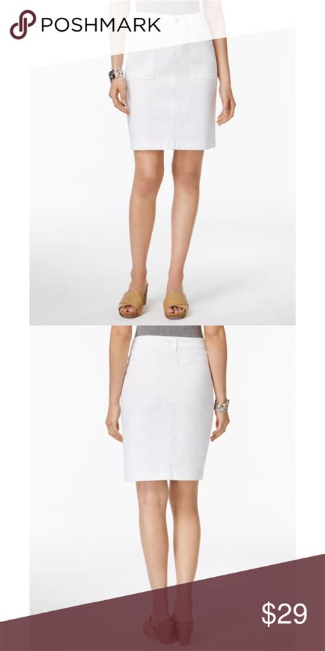 Style And Co Denim Pencil Skirt Bright White Denim Pencil Skirt Style And Co Skirts