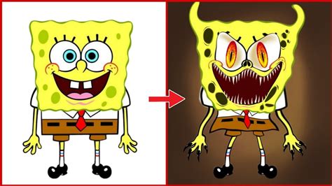 Spongebob Characters Horror Transformation 😱 Creepy Cartoon Halloween 🎃 Youtube