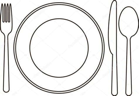Dresser une assiette est une technique de cuisine relative au service. Assiette, couteau, cuillère et fourchette — Image vectorielle nikolae © #14691375