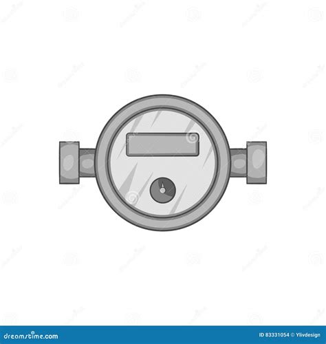 Water Meter Icon Black Monochrome Style Stock Vector Illustration Of