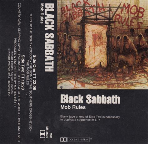 Black Sabbath Mob Rules 1981 No Barcode Cassette Discogs