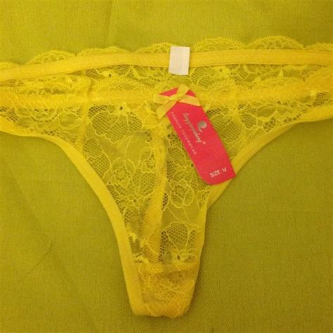 Unbranded Accessories Yellow Lace Thong Panty Med Nwt Fun T Idea