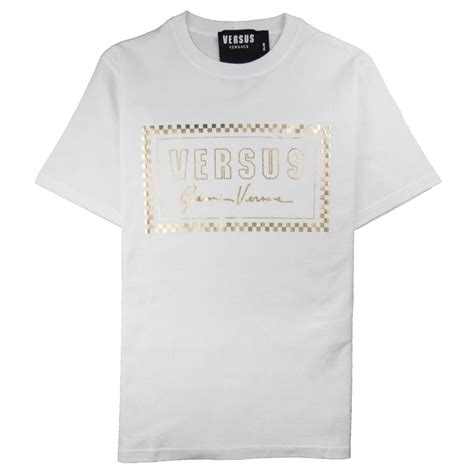 Versace Versus 90s Foil Logo T Shirt Whitegold Onu