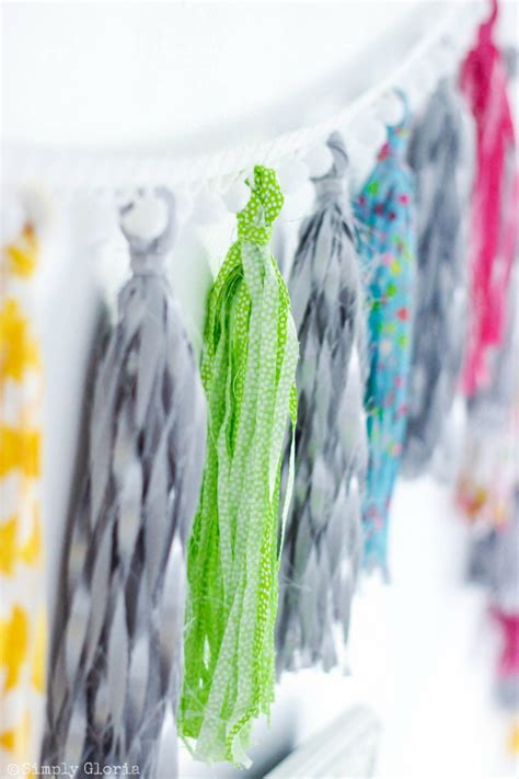 See the video for all the in. No-Sew Fabric Tassel Garland - Simply Gloria