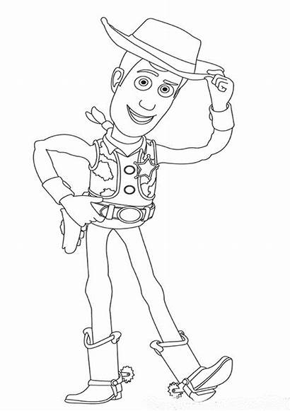 Toy Coloring Story Pages Woody Drawing Cartoon