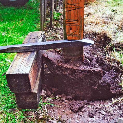 Tamp the mixture to remove air pockets with a tamper. The Best Fence Post Removal Trick | Wooden fence posts ...
