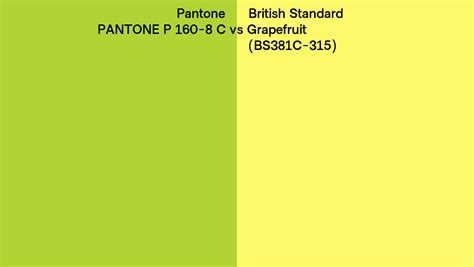 Pantone P 160 8 C Vs British Standard Grapefruit Bs381c 315 Side By
