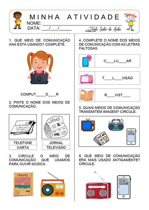 Atividades Meios De Comunicação Maternal