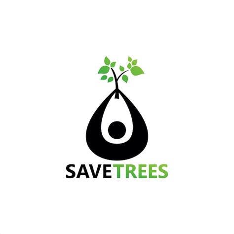 Premium Vector Save Trees Logo Template Design Vector Emblem Design