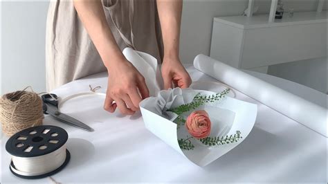 꽃다발 만들기 한송이 포장하는 간단한 방법 라넌큘러스 미니다발 How To Wrap A Flower Bouquet