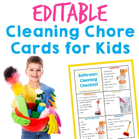 Editable Chore Cards For Kids Happy Brown House