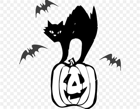 Black Cat Halloween Jack O Lantern Clip Art Png 596x640px Cat