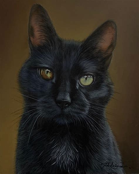 Black Cat Oil Painting By Carole Rodrigue Arttutorials On Instagram