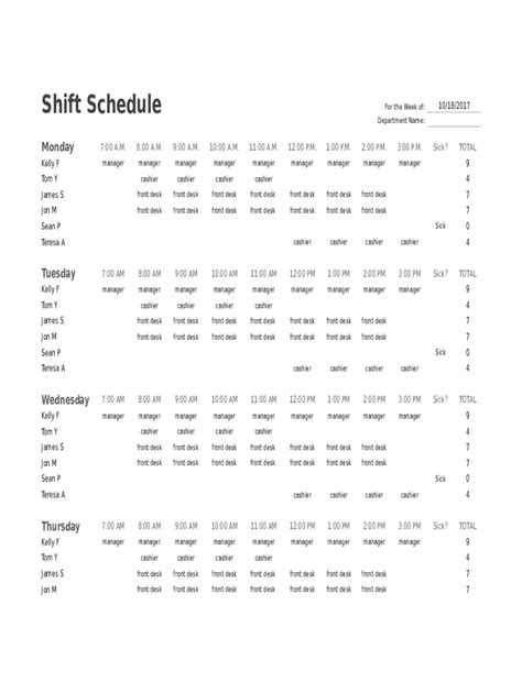 Shift Template Excel Fill Online Printable Fillable Blank Pdffiller