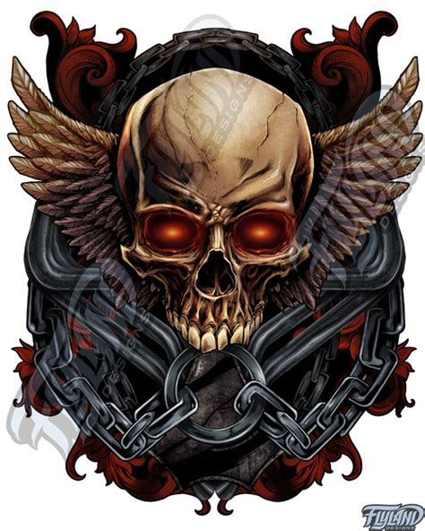 Skull And Wings Vinyl Decal Flyland Designs Freelance