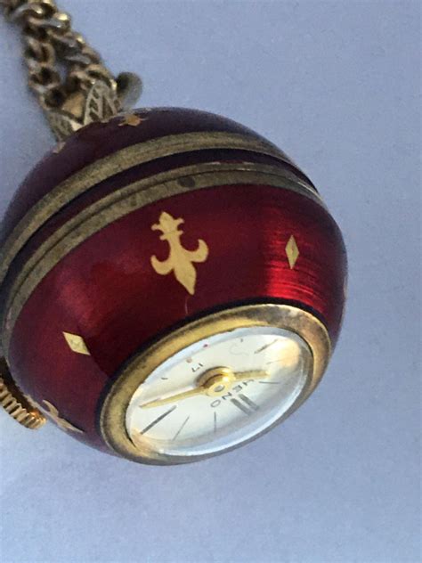 Fc rangers prsten sterling silver ring small. Vintage Gold-Plated Red Enamel Guilloche Hand-Winding Ball ...
