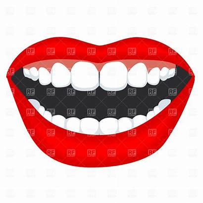 Teeth Mouth Clip Clipart Smile Opened Vector