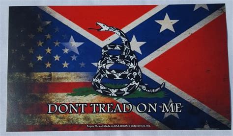 Black rebel don't tread on me embroidered hat. Blended Gadsden USA Confederate Flag Bumper Sticker | DL ...