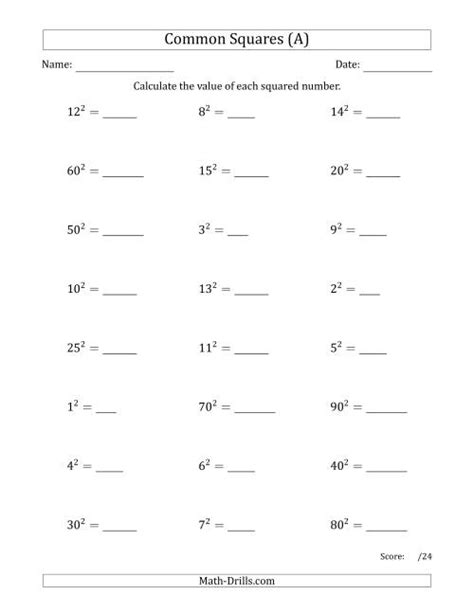 Commonly Squared Numbers (A)