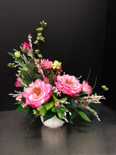 Pink Rose Centerpiece Floral Arrangements Artificial