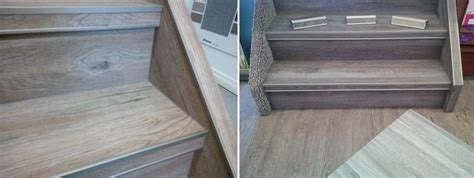 Stair nosing products are designed to be used with carpet tiles, rolled carpet goods, vinyl planks designed to be used with carpet and porcelain tile, rolled carpet, lvt, vinyl plank, stone, vct or. Vinyl Plank on Stairs With Our Special Nosing.