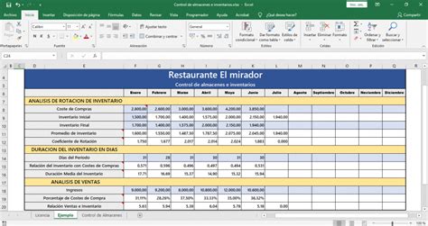 Plantillas Excel para Restaurantes Ingeniería de Menús
