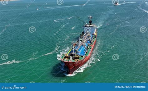 LNG Liquified Natural Gas Tanker Vessel at Sea Stock Video - Video of