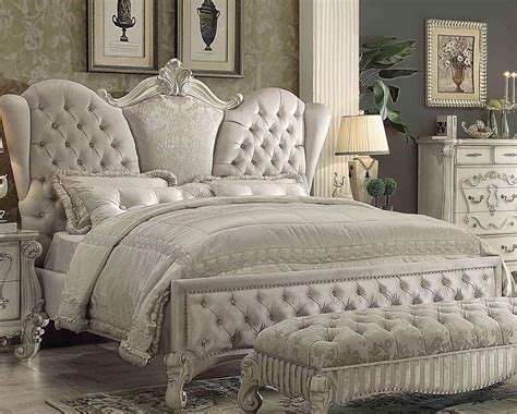 Get 5% in rewards with club o! Ivory Velvet/Bone White Queen Bedroom Set 3Pc Versailles ...