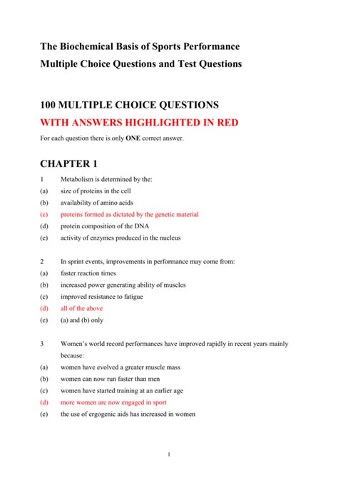 Multiple Choice Questions