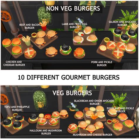 Gourmet Burger Set The Sims 4 Mods Curseforge