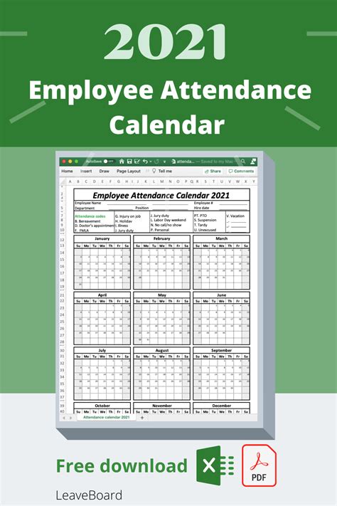 2021 Attendance Calendar Calendar Printables Free Blank