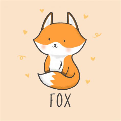 For the first few steps, don't press down too hard with your pencil. Premium Vector | Cute fox cartoon hand drawn style