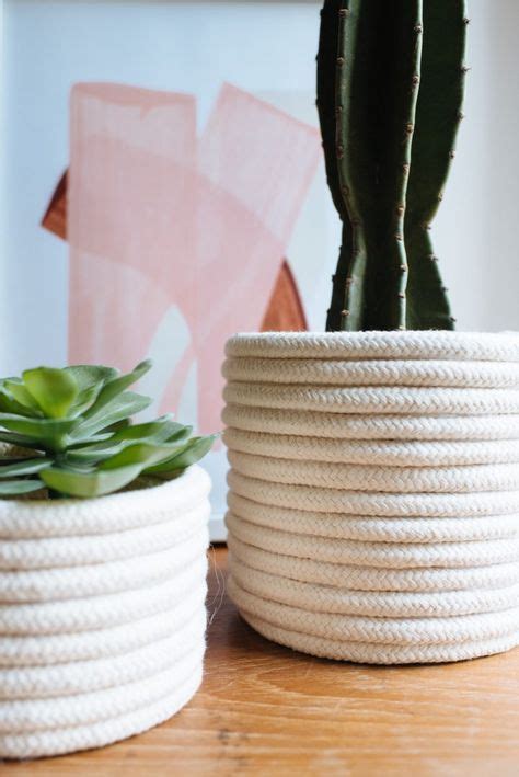 12 bright diy rope baskets for storage. DIY Rope Planter | Collective Gen | Rope crafts diy, Rope ...