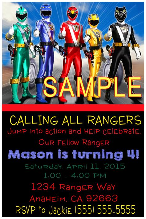 Great savings free delivery / collection on many items. Power Rangers Birthday Invitation - Please click on invite to place orders or to follow me ...