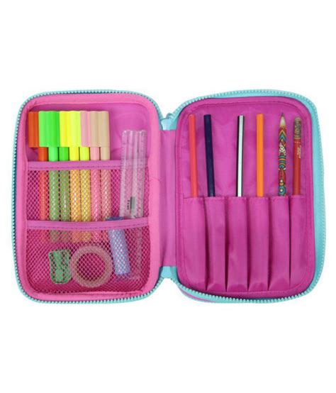 Smily Double Compartment Pencil Case Pink Cute Pencil Cases For