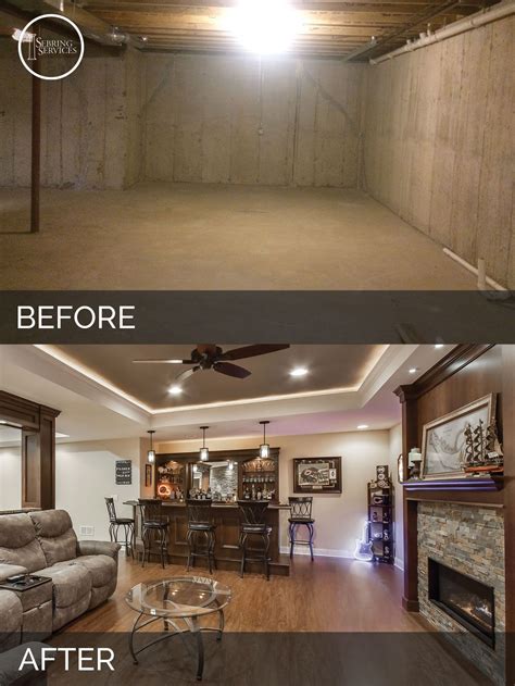 Bolingbrook Before And After Basement Finish Project Sebring Services