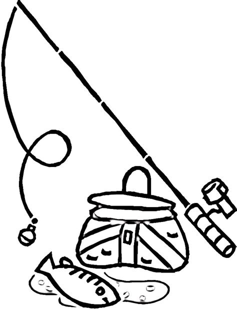100% free summertime coloring pages. Fishing Pole Cartoon - Cliparts.co