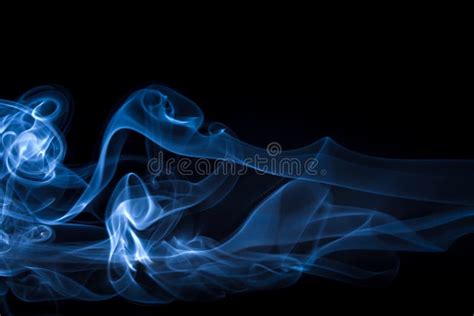 Blue Smoke Abstract On Black Background Darkness Concept Stock Photo